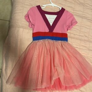 Colorful Pink Dress with Tulle Skirt